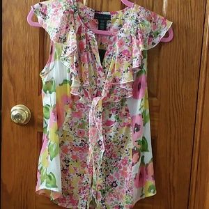 NWT-Apostrophe | sheer floral blouse